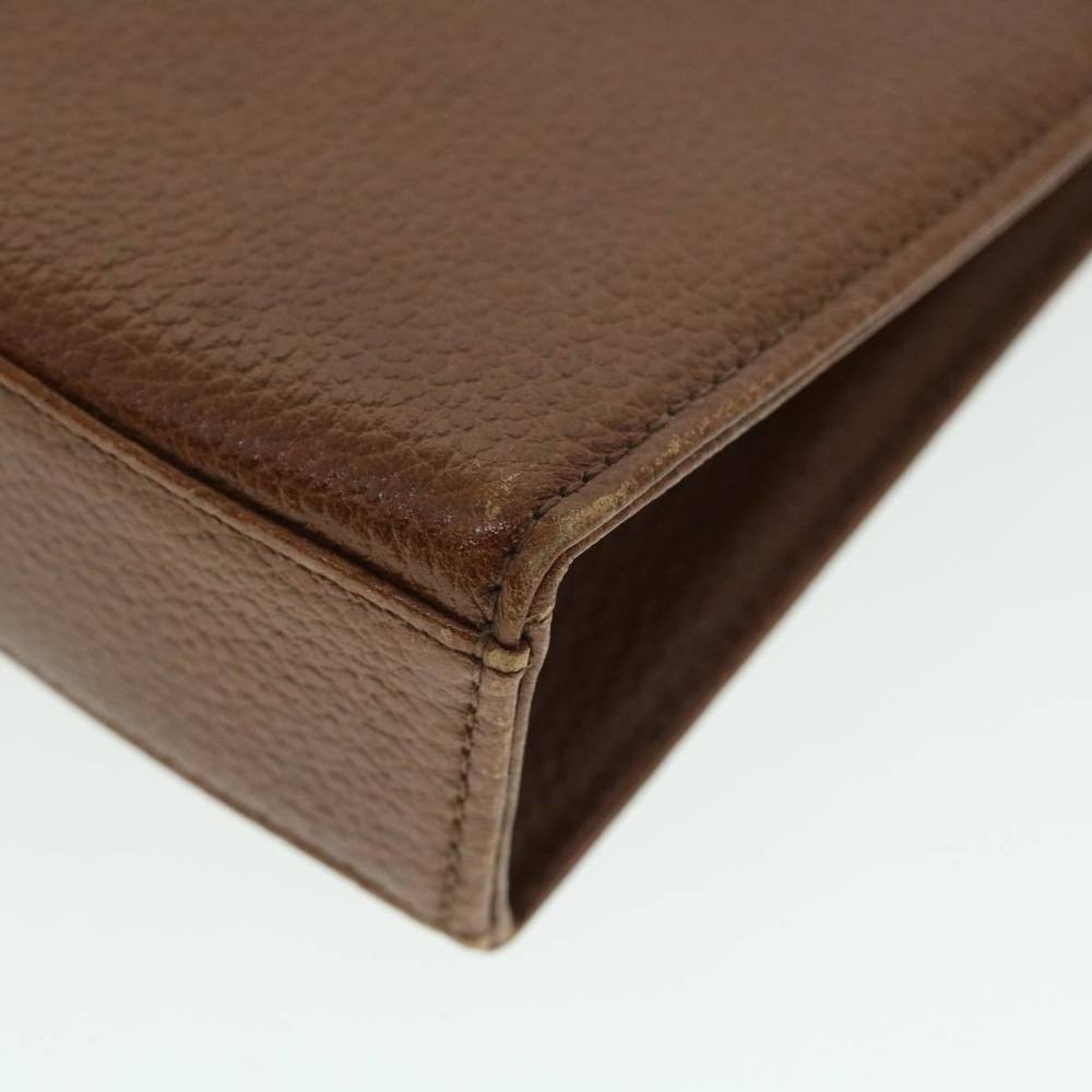 Burberrys Clutch Bag Leather Brown Auth 51663 - Picture 15 of 16
